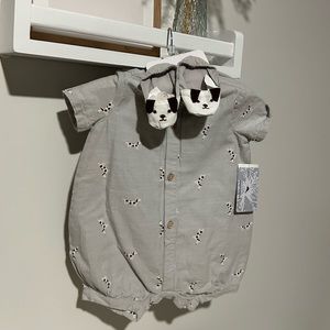 Tommy Bahama romper with hat and slippers 9M